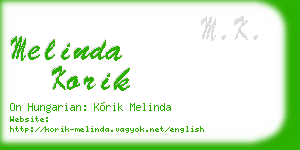 melinda korik business card